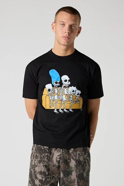 Simpsons Skeleton Graphic Relaxed T-Shirt
