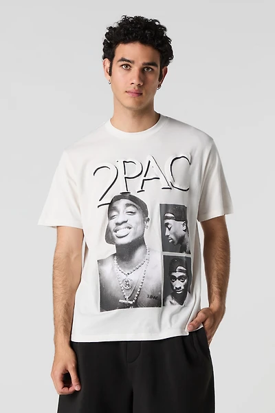 T-shirt à imprimé en relief Tupac