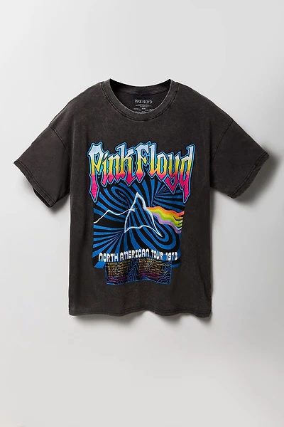 T-shirt délavé à imprimé Pink Floyd