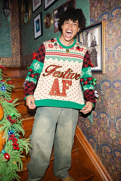 3D Bells & Bows Christmas Sweater