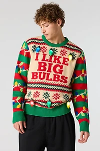Big Bulbs Jacquard Knit 3D Christmas Sweater