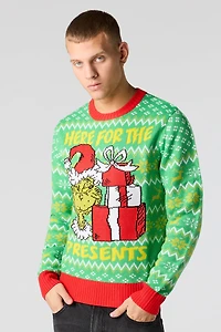 Grinch Jacquard Knit Christmas Sweater