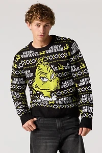 Merry Christmas Grinch Jacquard Knit Sweater