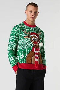 Furry Reindeer Christmas Sweater