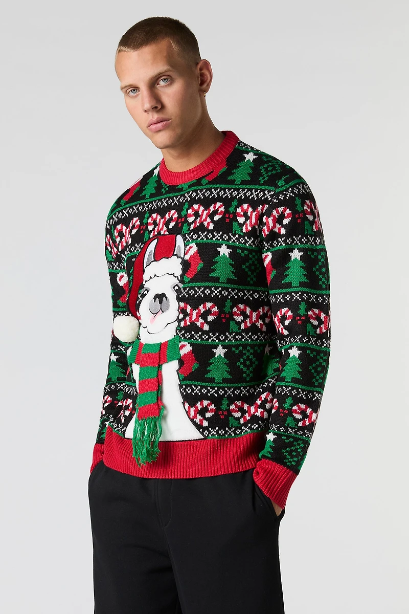 Furry Llama Christmas Sweater