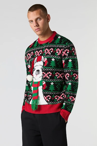 Furry Llama Christmas Sweater
