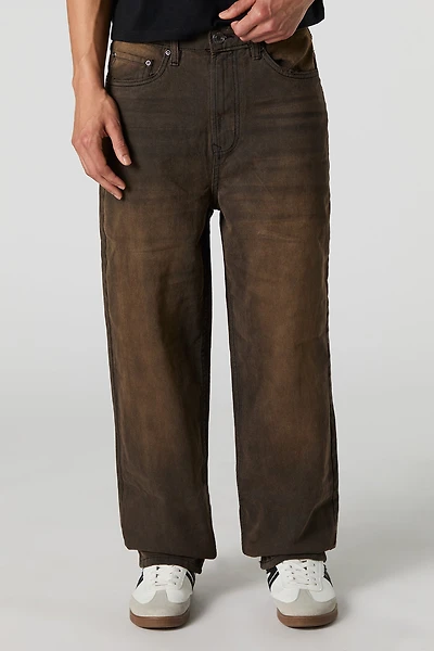 Jean baggy rigide à jambe large lavé noir