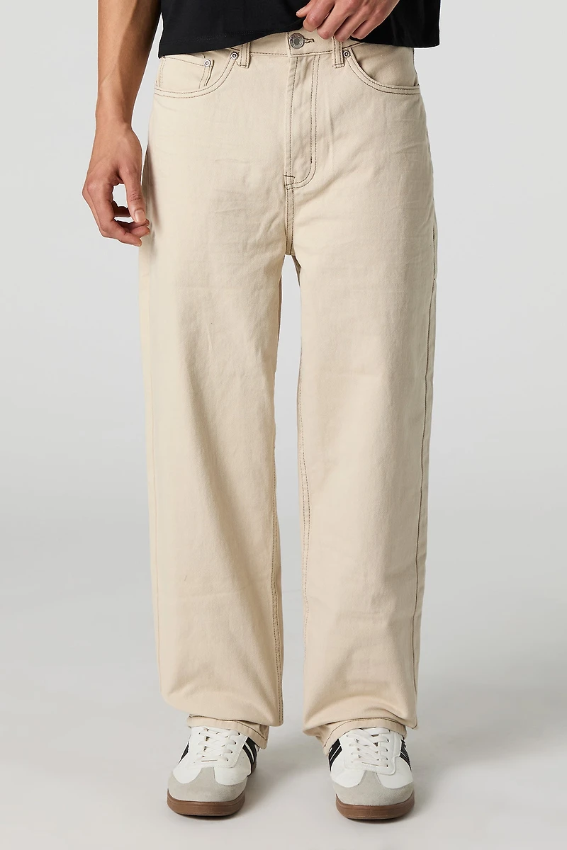 Khaki Baggy Wide Leg Jean