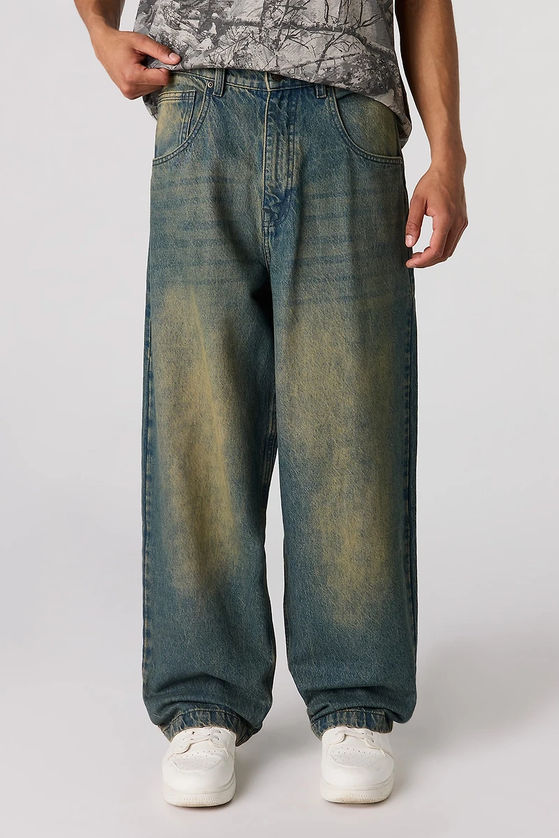Jean super baggy teint foncé