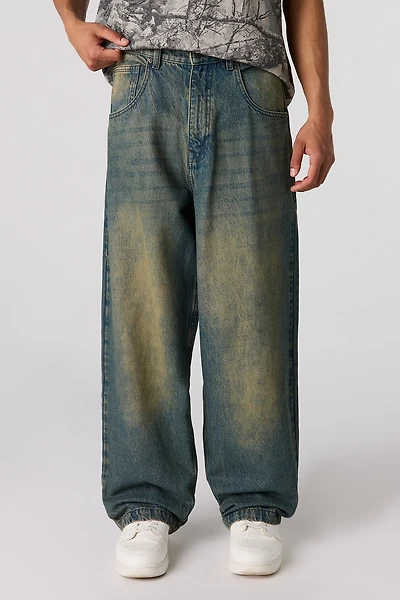 Jean super baggy teint foncé