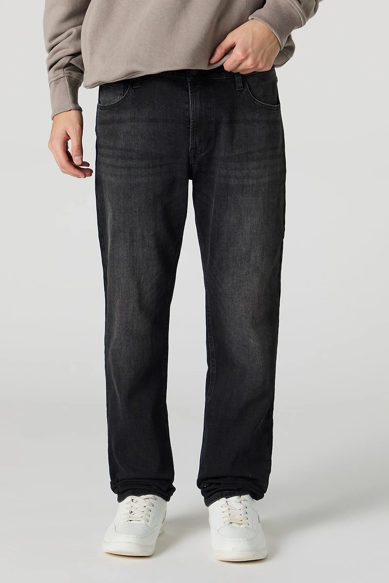 Jean sport en denim extensible délavé noir