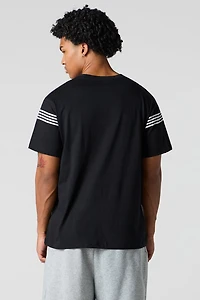 T-shirt partiellement ray