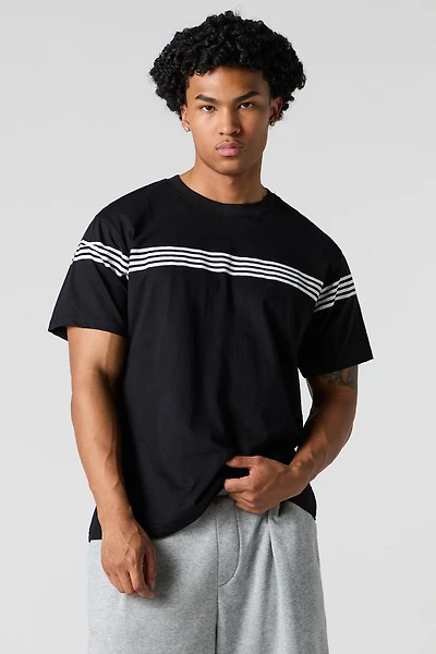 Partial Striped T-Shirt