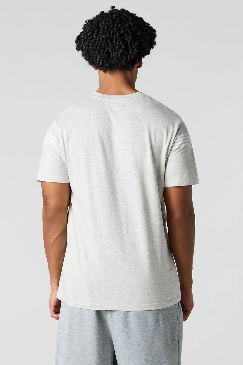 T-shirt partiellement ray