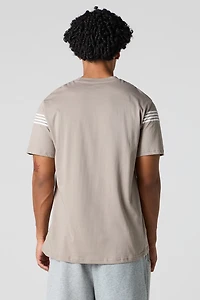 T-shirt partiellement ray