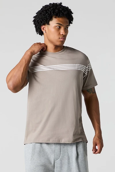 Partial Striped T-Shirt