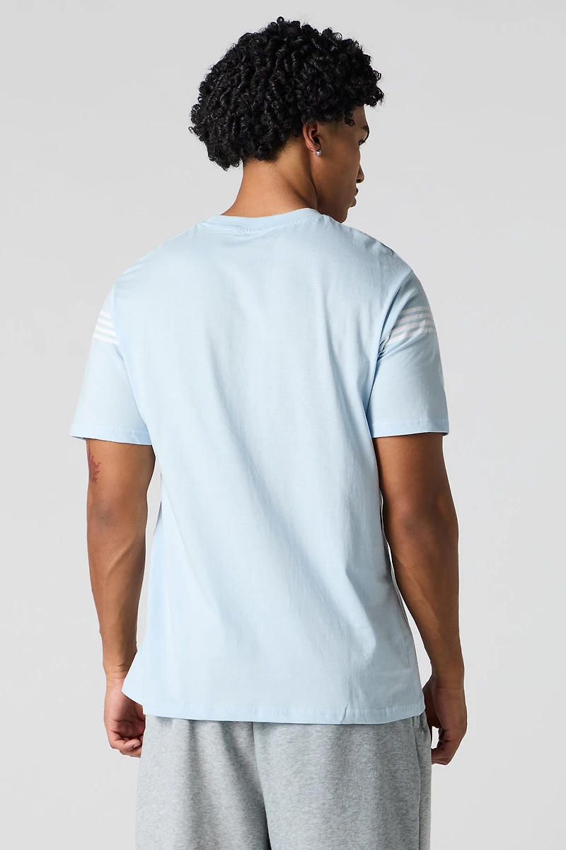 T-shirt partiellement ray