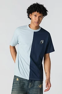 Embroidered Two Tone T-Shirt