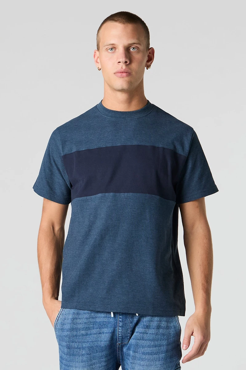 T-shirt texturé avec blocs de couleurs
