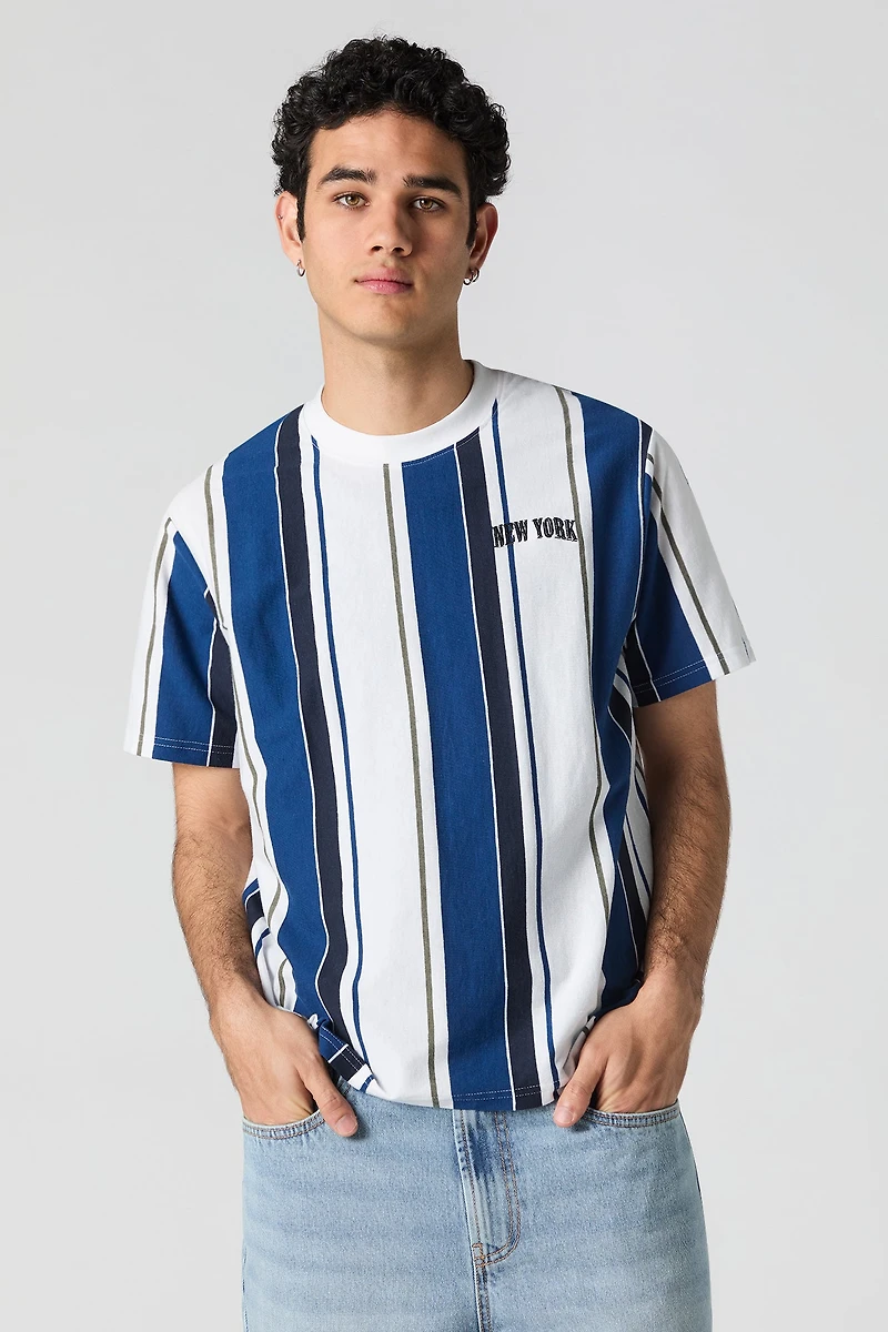 T-shirt rayé à broderie