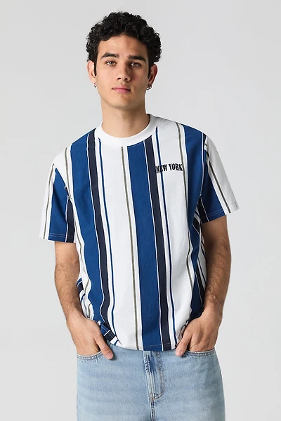 T-shirt rayé à broderie