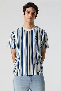 Embroidered Striped T-Shirt