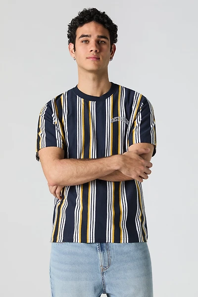 T-shirt rayé à broderie