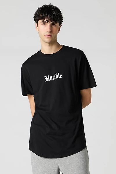 Curved Hem Graphic T-Shirt
