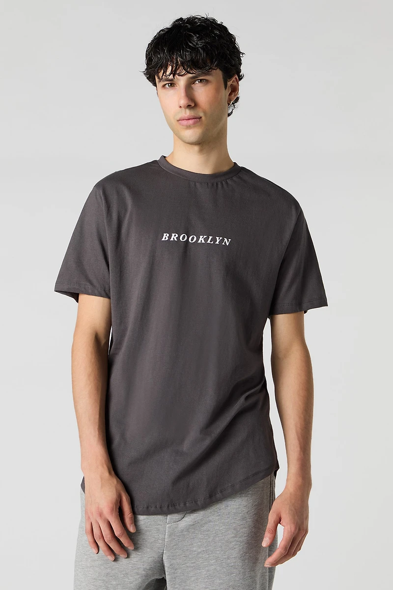 Curved Hem Graphic T-Shirt