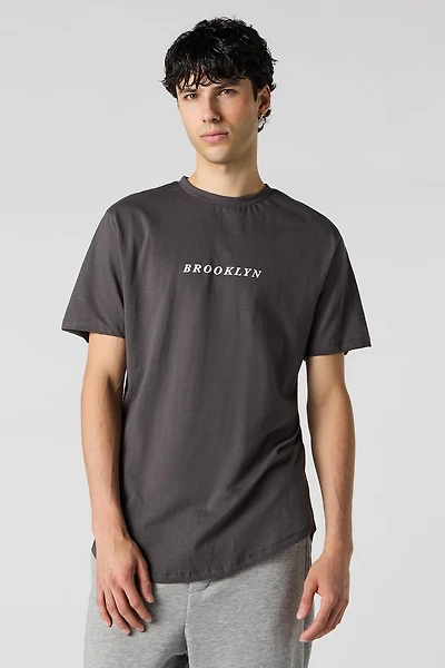 Curved Hem Graphic T-Shirt