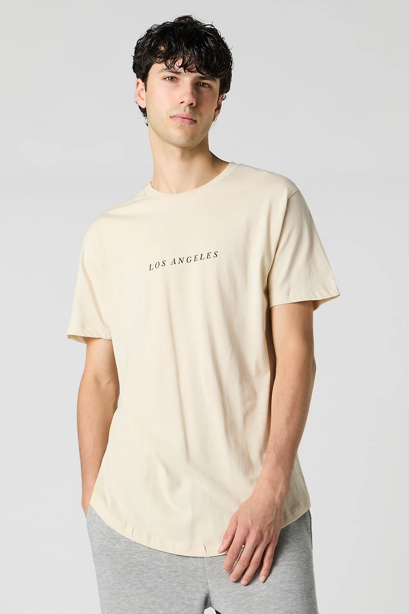 T-shirt imprimé avec ourlet arrondi