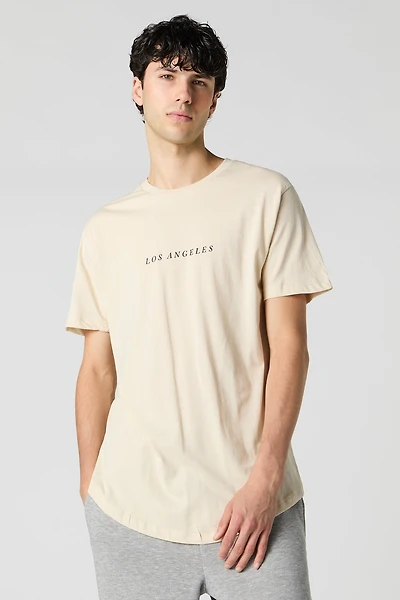 T-shirt imprimé avec ourlet arrondi