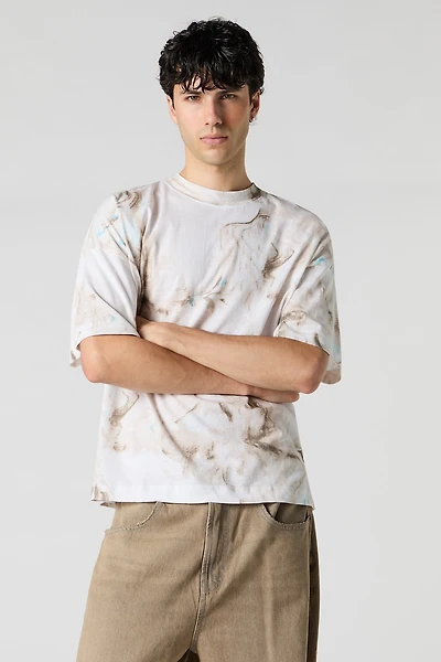 T-shirt carré marbré