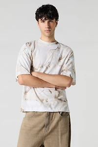 T-shirt carré marbré