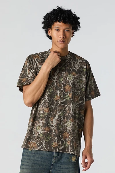 Camo Print Crewneck T-Shirt