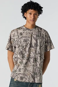 Camo Print Crewneck T-Shirt