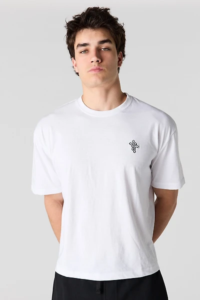 T-shirt carré avec motif brodé