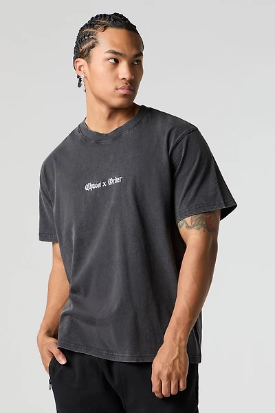 Chaos & Order Embroidered Washed T-Shirt