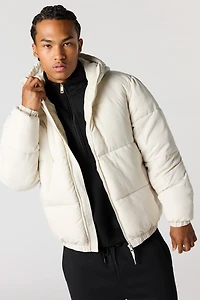 Hooded Bomber Puffer Jacket