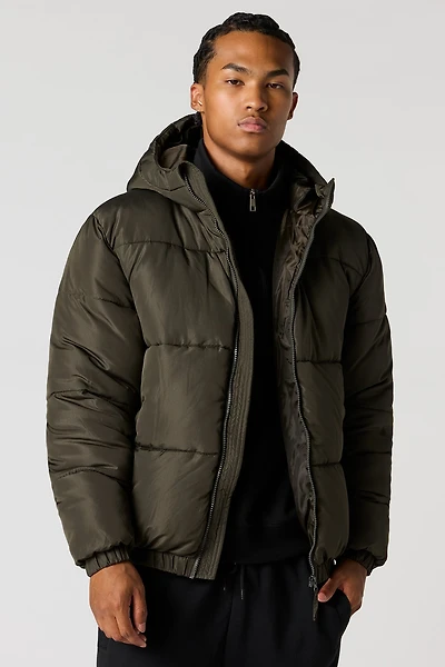 Hooded Bomber Puffer Jacket