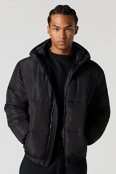 Hooded Bomber Puffer Jacket