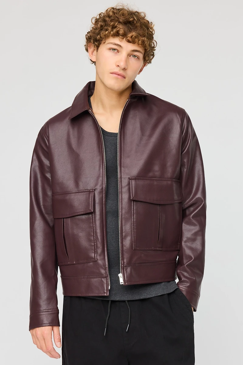 Blouson aviateur en similicuir
