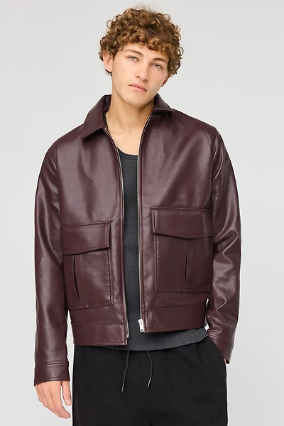 Blouson aviateur en similicuir
