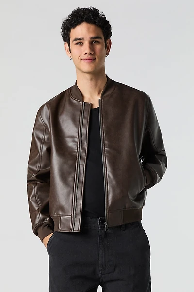 Blouson d'aviateur en similicuir