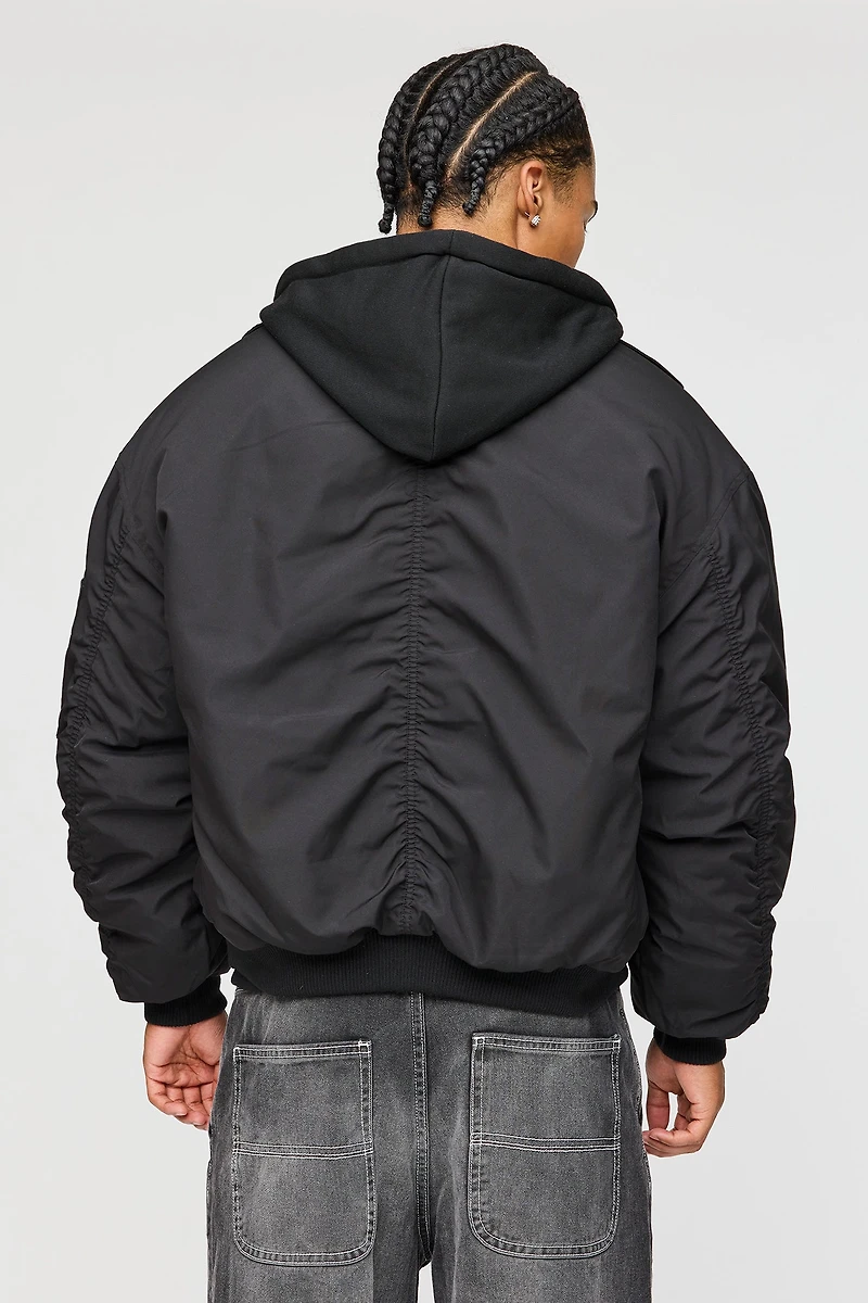 Blouson aviateur avec capuchon amovible