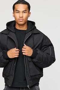 Blouson aviateur avec capuchon amovible