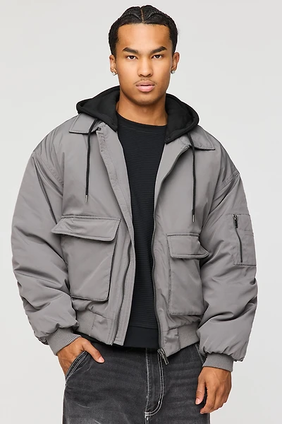Blouson aviateur avec capuchon amovible