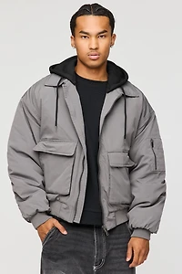 Blouson aviateur avec capuchon amovible