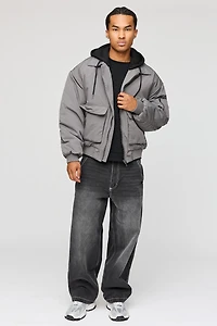 Blouson aviateur avec capuchon amovible