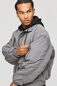 Blouson aviateur avec capuchon amovible